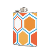 Flasques hexagone en orange, bleu et blanc (Gauche)