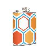 Flasques hexagone en orange, bleu et blanc (Droite)