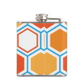 Flasques hexagone en orange, bleu et blanc (Dos)