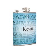 Flasques Hiéroglyphes égyptiens anciens personnalisés bleu (Droite)