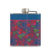 Flasques Hip Flask to Personnalize : Roses rouges sur bleu (Dos)
