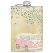 Flasques Hippy Van Butterflies et or de fleur (Devant)