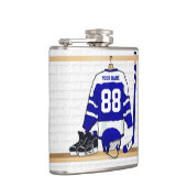Flasques Hockey sur glace bleu et blanc personnalisé Jersey (Droite)