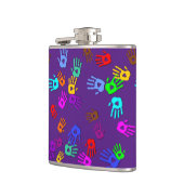 Flasques holiES - motif couleur mains 1 + votre backgr. (Gauche)