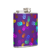 Flasques holiES - motif couleur mains 1 + votre backgr. (Droite)