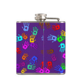 Flasques holiES - motif couleur mains 1 + votre backgr. (Dos)