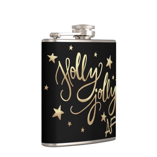 Flasques Holly Jolly AF | Shiny Gold Faux Foil Script (Droite)
