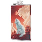 Flasques Homme plat en acier inoxydable avec un loup mystiq (Gauche)