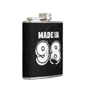 Flasques Hommes Anniversaire Fabriqué en 98 texte en noir (Droite)