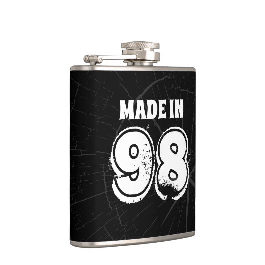 Flasques Hommes Anniversaire Fabriqué en 98 texte en noir (Droite)