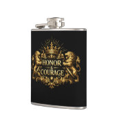 Flasques Honor and Courage Black Stainless Steel Hip Flask (Gauche)