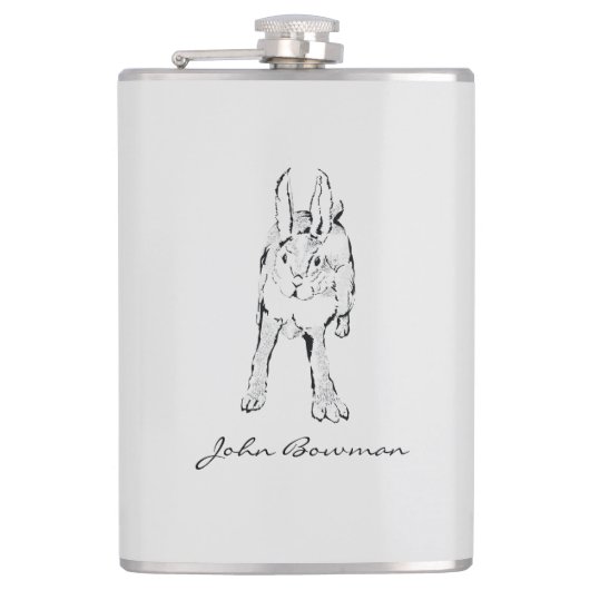 Flasques Hopping Lapin sauvage / Nom personnalisé (Devant)