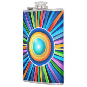 Flasques Horloge murale moderne avec soleil radial arc-en-c (Gauche)