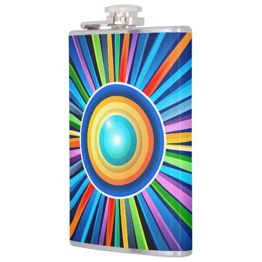 Flasques Horloge murale moderne avec soleil radial arc-en-c (Gauche)