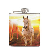 Flasques Horses at sunset throw pillow (Devant)