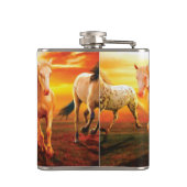 Flasques Horses at sunset throw pillow (Dos)