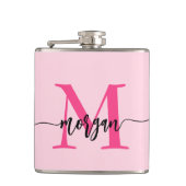 Flasques Hot rose Monogram Fête de la Bachelorette (Devant)