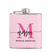 Flasques Hot rose Monogram Fête de la Bachelorette (Devant)