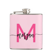 Flasques Hot rose Monogram Fête de la Bachelorette (Devant)