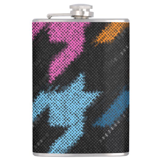 Flasques Houndstooth : imitation de toile brute. (Devant)