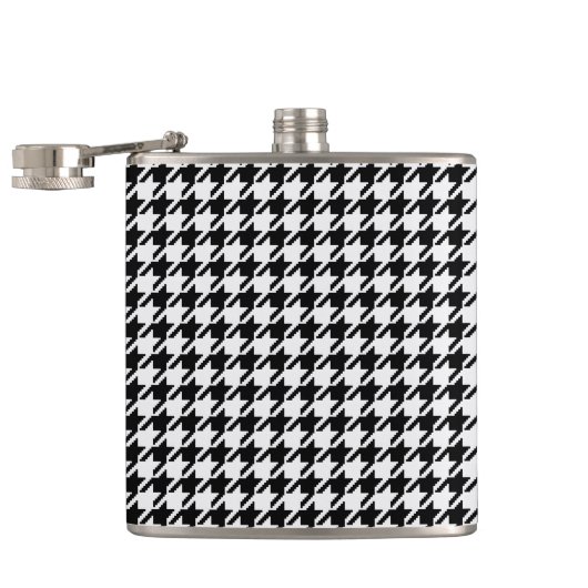 Flasques Houndstooth noir et blanc par Shirley Taylor (Ouvert)