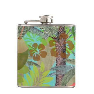 Flasques Hula Vintage Floral Graphisme Floral Hawaii