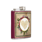 Flasques I Love You Fancy Golden Heart with Floral Frame (Droite)