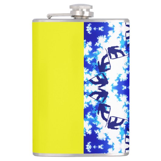Flasques Ice Blue Snowboard Sky Yellow Snowboard Sport (Devant)