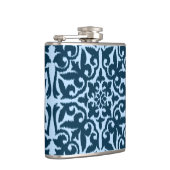 Flasques Ikat damask pattern - Indigo foncé et bleu clair (Droite)