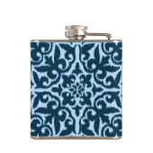 Flasques Ikat damask pattern - Indigo foncé et bleu clair (Dos)