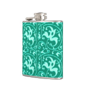 Flasques Ikat Floral Damask - Turquoise et Aqua (Gauche)