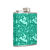Flasques Ikat Floral Damask - Turquoise et Aqua (Droite)
