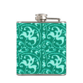 Flasques Ikat Floral Damask - Turquoise et Aqua (Dos)