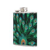 Flasques Illustration avec des plumes de paon sur le noir (Gauche)