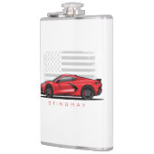 Flasques Illustration de Chevy Corvette C8 noire (Gauche)
