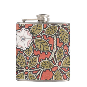 Flasques Illustration de fleur d'art de rose sauvage vintag