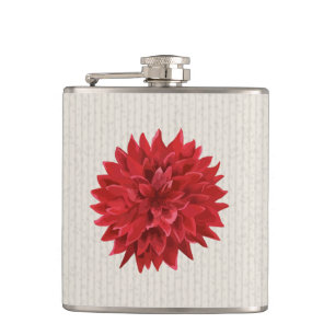 Flasques Illustration de l'aquarelle rouge Dahlia