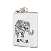 Flasques Illustration de l'éléphant Black Retro Paisley (Gauche)