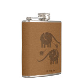 Flasques Illustration de l'éléphant en cuir Brown (Droite)