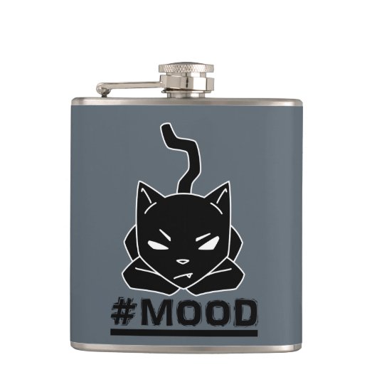 Flasques Illustration de logo de noir de chat de #MOOD (Devant)