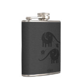 Flasques Illustration d'éléphant en cuir noir (Droite)