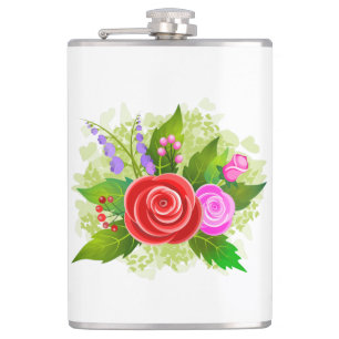 Flasques Illustration des fleurs roses