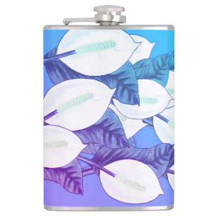 Flasques Illustration Lily blanche bleu pâle violet
