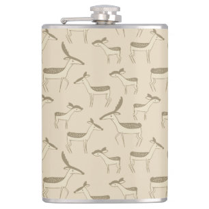 Flasques Illustration moderne de cerf Motif beige