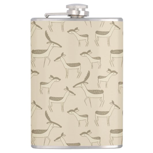 Flasques Illustration moderne de cerf Motif beige (Devant)