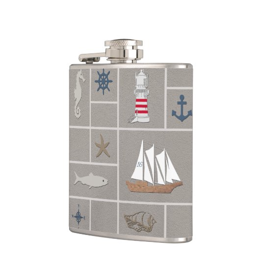 Flasques Illustration thématique marine (Gauche)