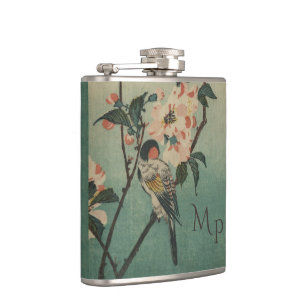 Flasques Illustration vintage d'oiseaux et de fleurs
