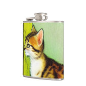 Flasques Illustration vintage Tabby Cat (Gauche)