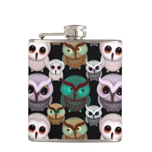 Flasques Illustrations de hiboux mignons motif (Devant)