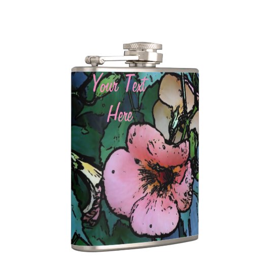 Flasques Image abstraite de jolies fleurs roses et noires (Droite)